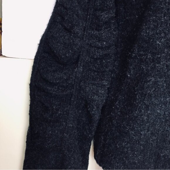 Armani Jeans Vintage Sweater Ruched Bell Sleeves Tassle Crop Stretch Cozy Hood 8 - Picture 10 of 16